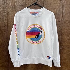 AVIATOR NATION Venice SWEATSHIRT - WHITE Size Medium